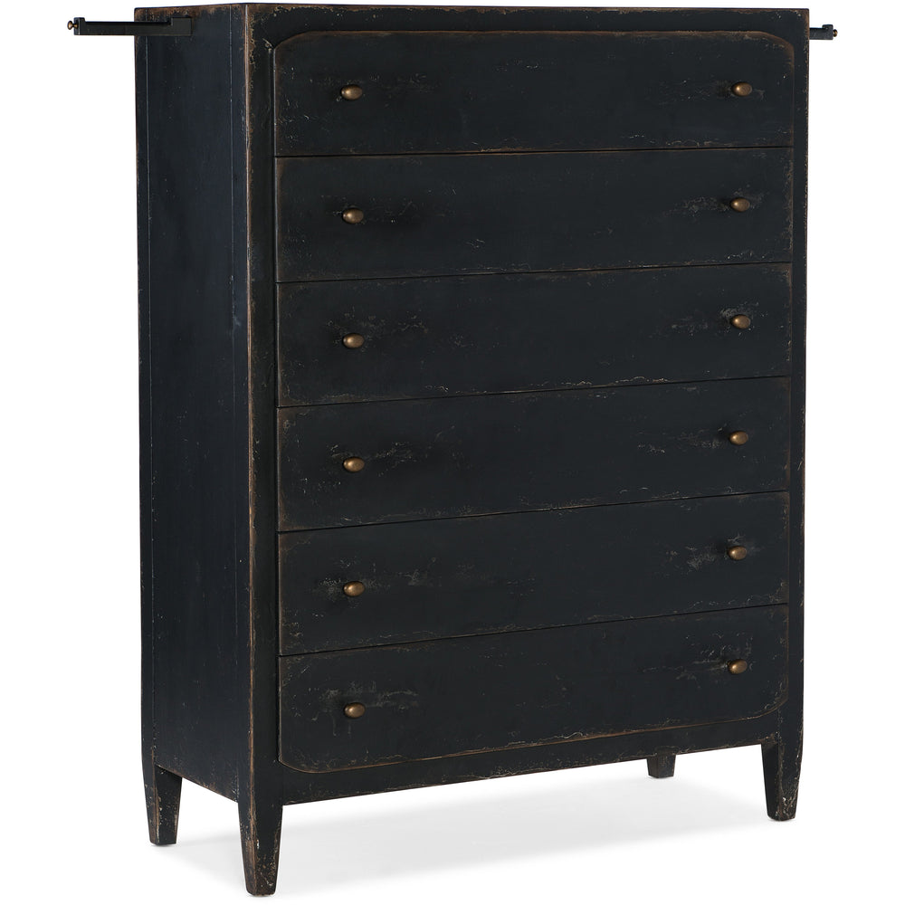 Ciao Bella Six-Drawer Chest- Black Bedroom Hooker Furniture   