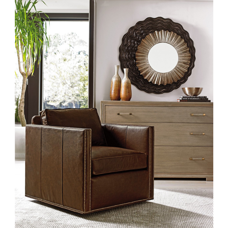 Shadow Play Hinsdale Leather Swivel Chair 