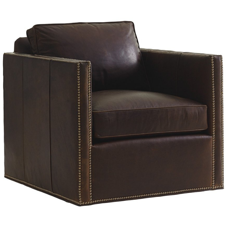 Shadow Play Hinsdale Leather Swivel Chair Living Room Lexington   