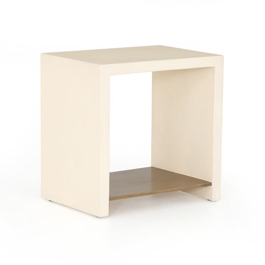 Hugo End Table, Parchment White Four Hands Seldens Seldens