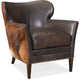 Kato Leather Club Chair w/  Dark Hair on Hide Living Room Hooker Furniture   