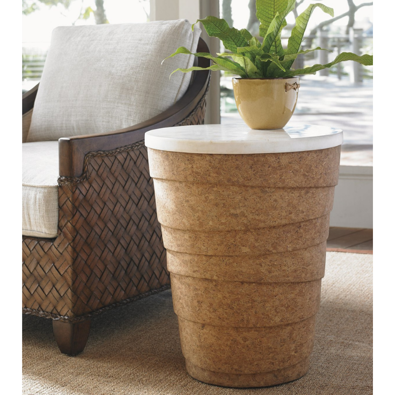 Island Fusion Kendari Round Accent Table Living Room Tommy Bahama Home   