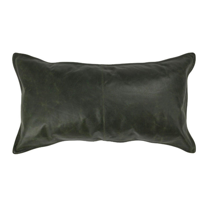 Leather Acre Forest Green Lumbar Pillow, Set of 2 Accessories Classic Home   