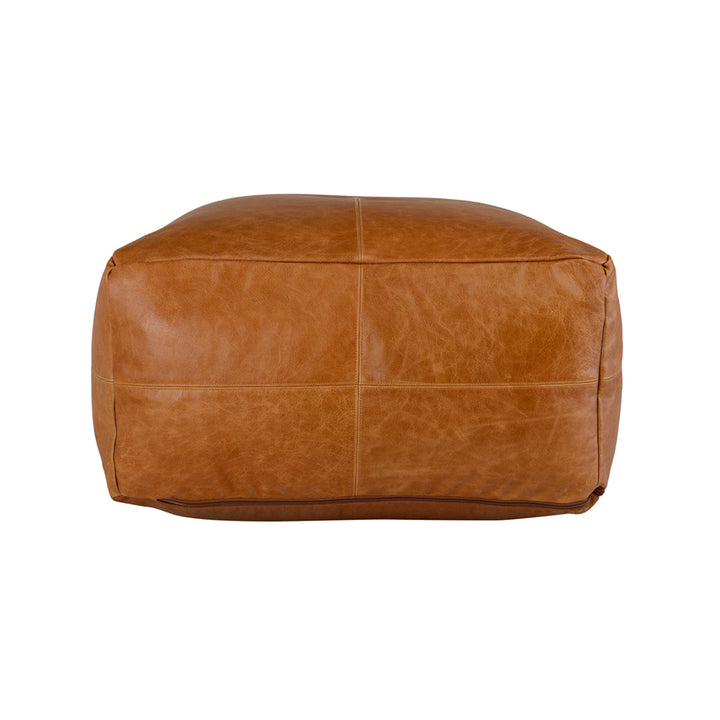 Leather Dumont Chestnut Pouf Living Room Classic Home   