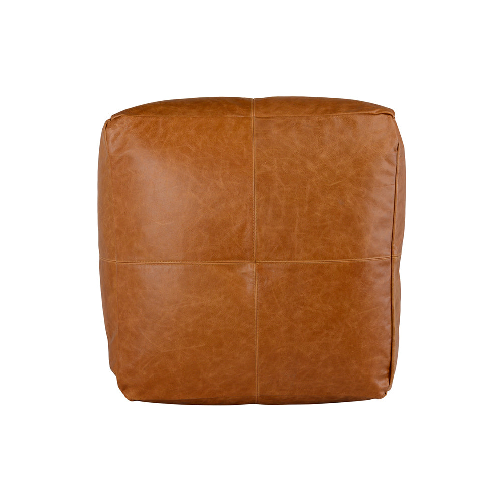 Leather Dumont Chestnut Pouf Living Room Classic Home   