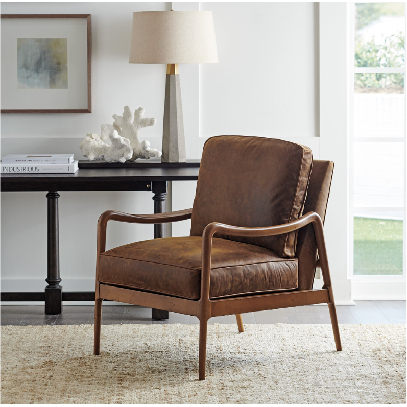 Leblanc Leather Chair Living Room Barclay Butera   