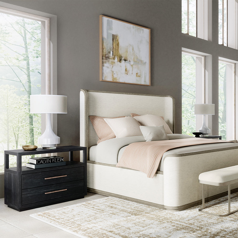 Linville Falls Shou Sugi Ban Two Drawer Nightstand Bedroom Hooker Furniture   
