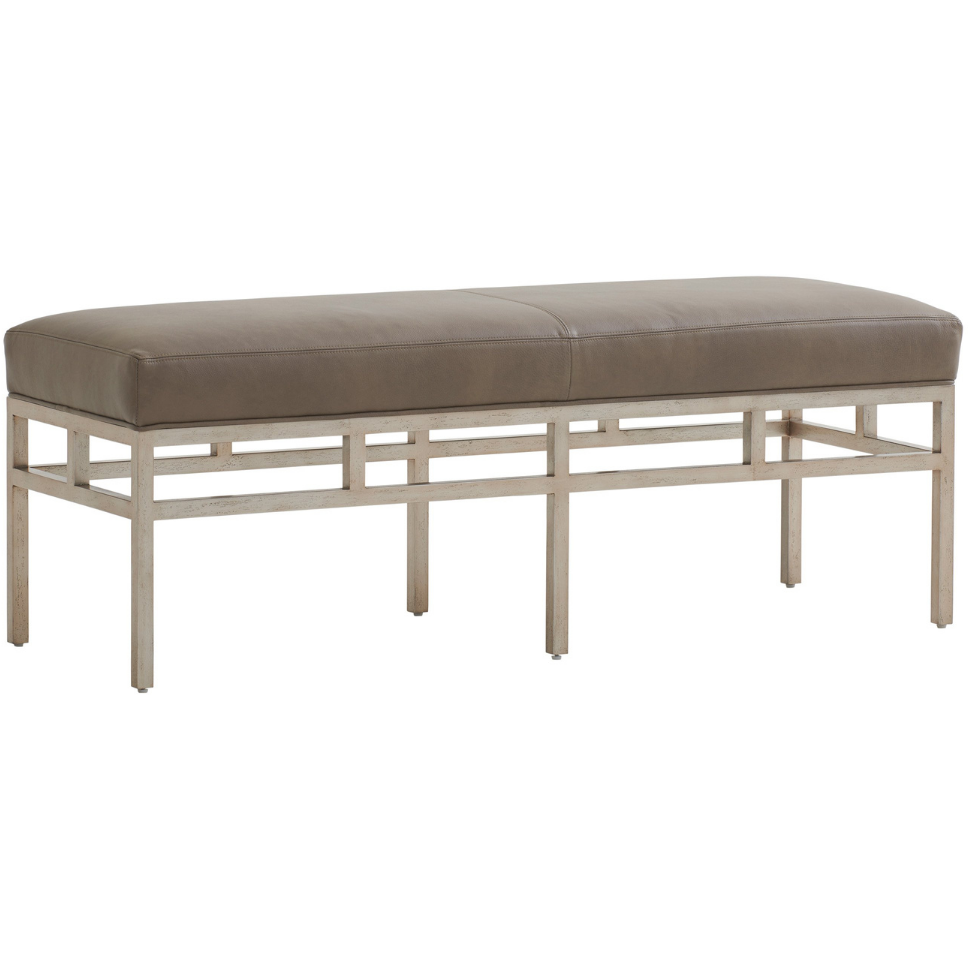 Lucca Leather Metal Bench Bedroom Barclay Butera   