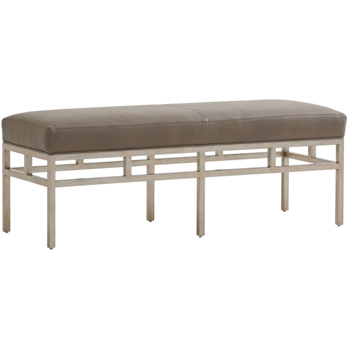 Lucca Leather Metal Bench Bedroom Barclay Butera   