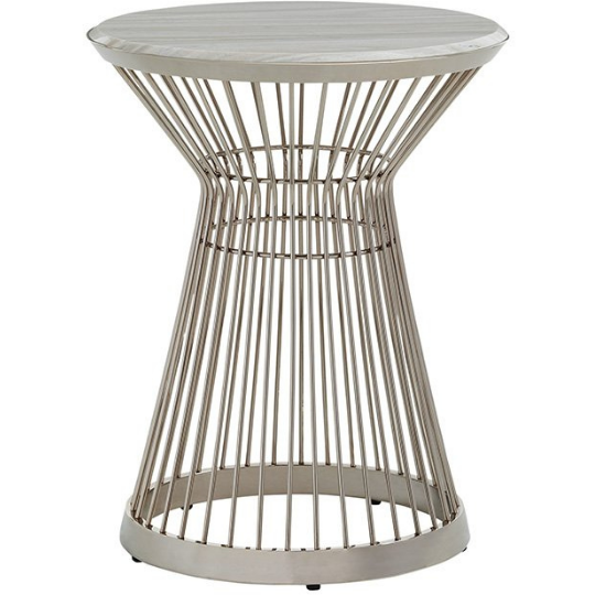 Ariana Martini Stainless Accent Table Living Room Lexington   