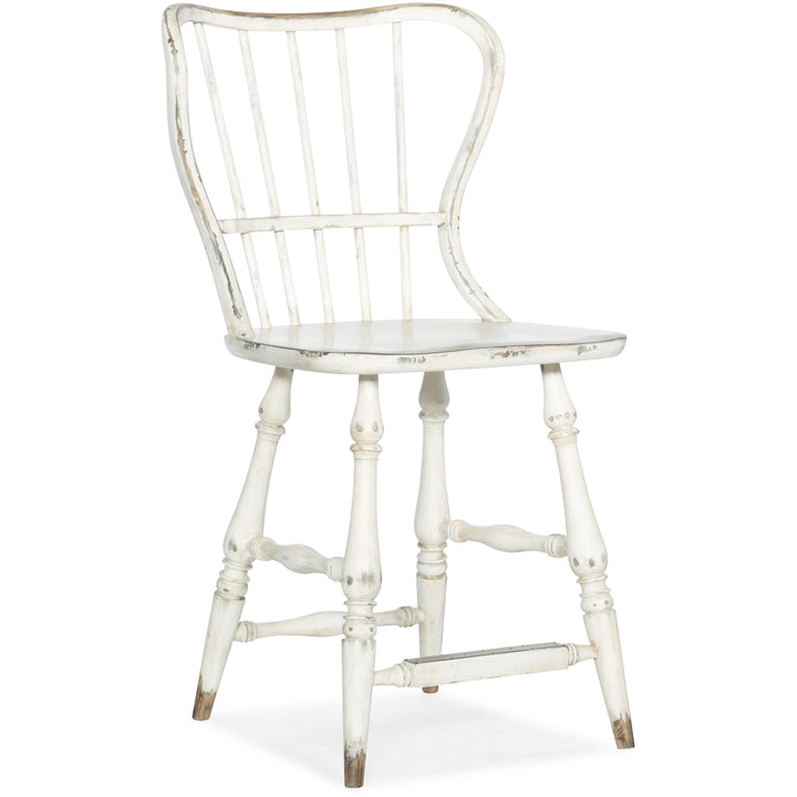 Ciao Bella Spindle Back Counter Stool-White Dining Room Hooker Furniture   