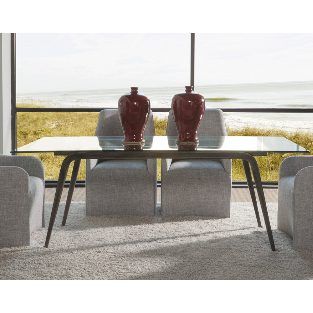 Metal Designs Mitchum Rectangular Dining Table With Glass Top 