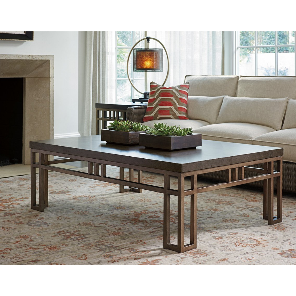 Cypress Point Montera Travertine Cocktail Table Living Room Tommy Bahama Home   