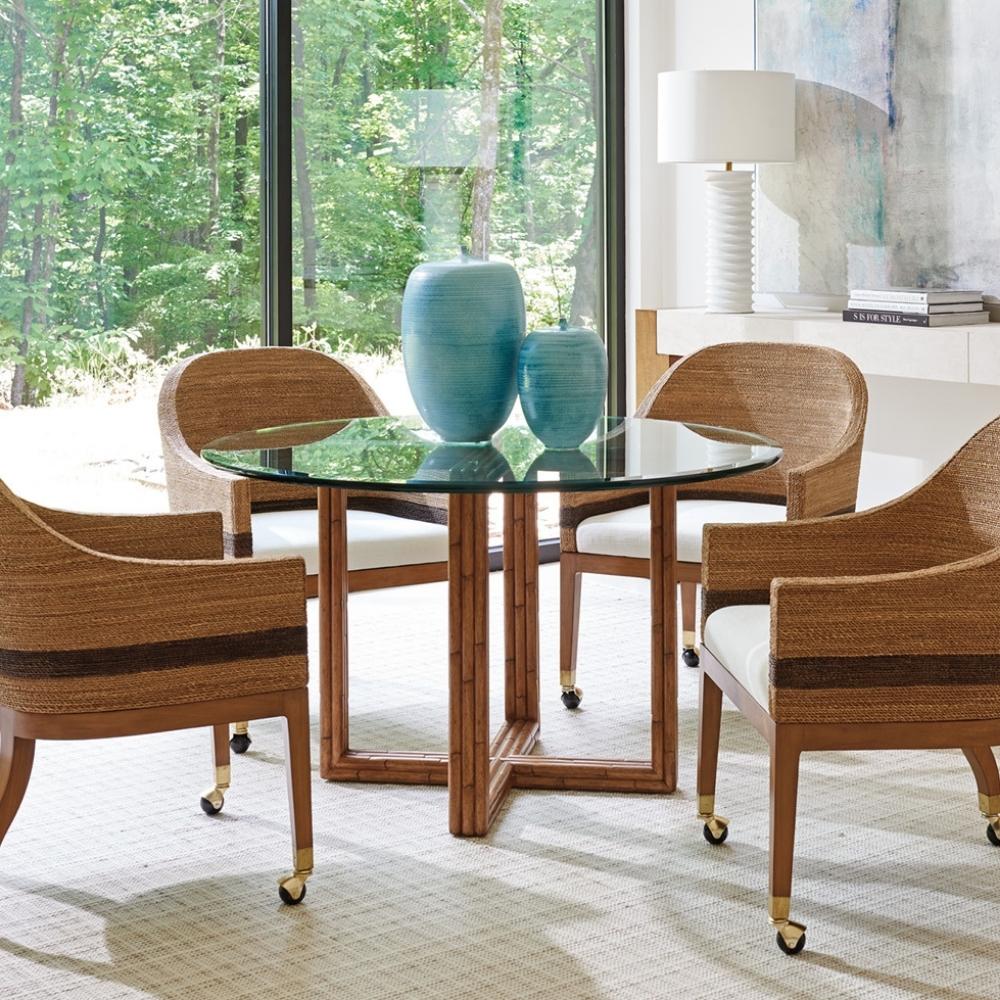Palm Desert Sheridan Glass Top Dining Table Tommy Bahama