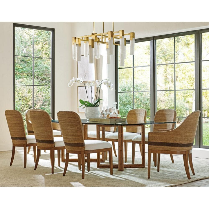 Palm Desert Sheridan Glass Top Rectangle Dining Table Dining Room Tommy Bahama Home   