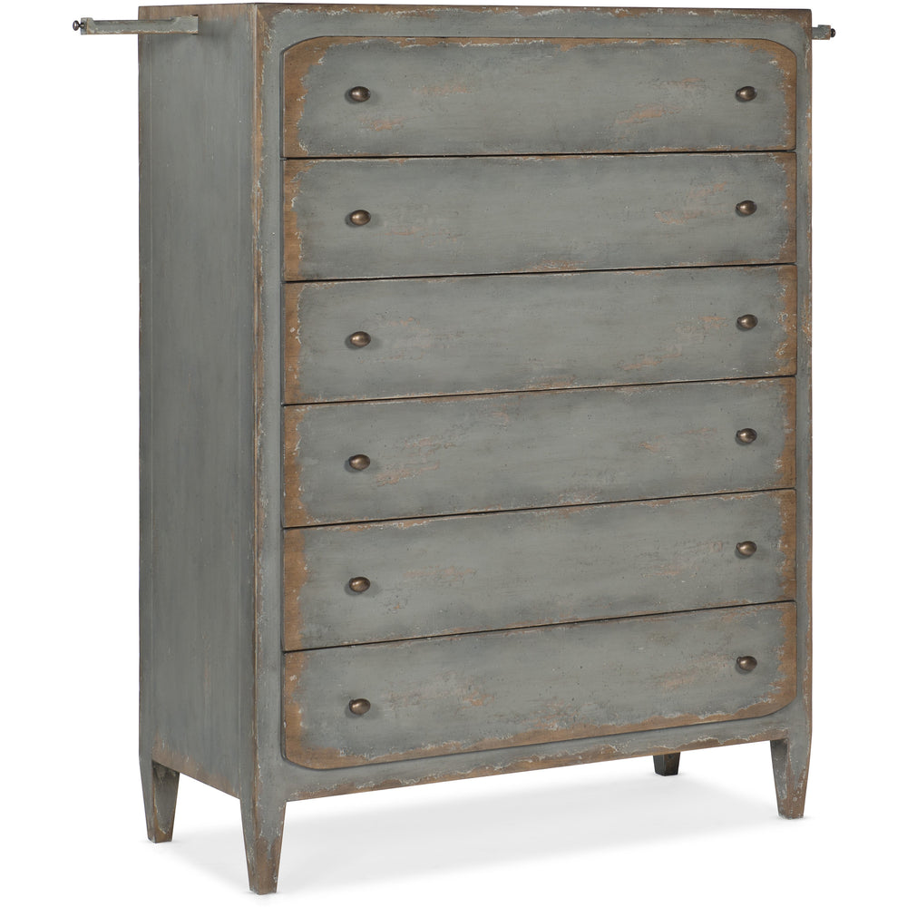 Ciao Bella Six-Drawer Chest- Speckled Gray Bedroom Hooker Furniture   