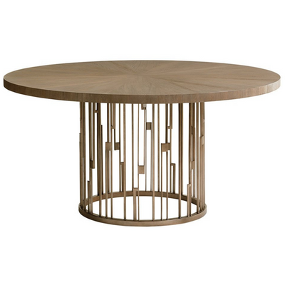 Shadow Play Rendezvous Round Metal Dining Table With Wooden Top 