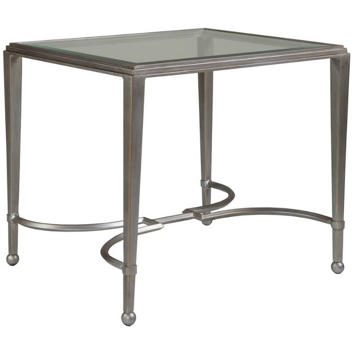 Metal Designs Sangiovese Rectangular End Table Living Room Artistica Home Argento Antique Silver  