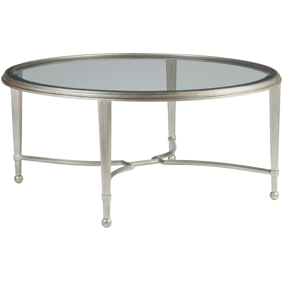 Metal Designs Sangiovese Round Cocktail Table Living Room Artistica Home Argento Antique Silver  