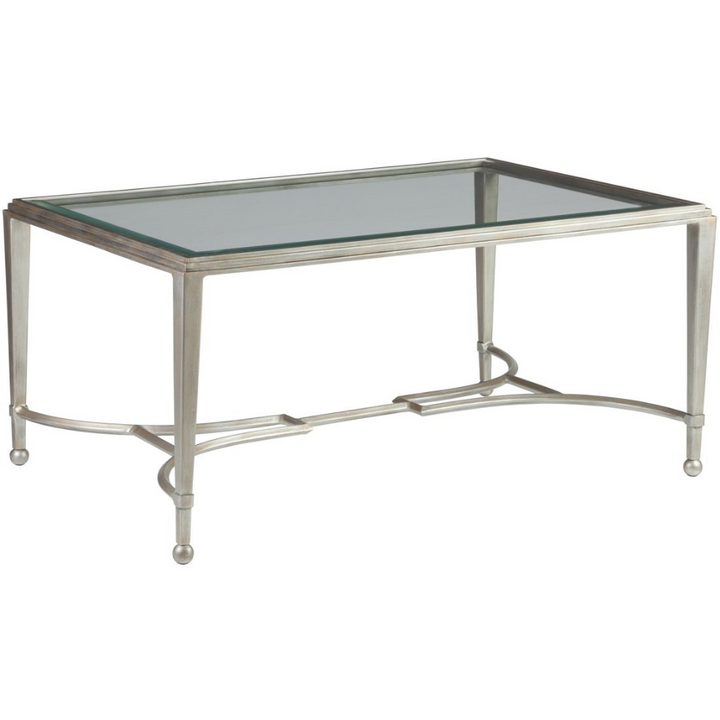 Metal Designs Sangiovese Small Rectangular Cocktail Table Living Room Artistica Home Argento Antique Silver  