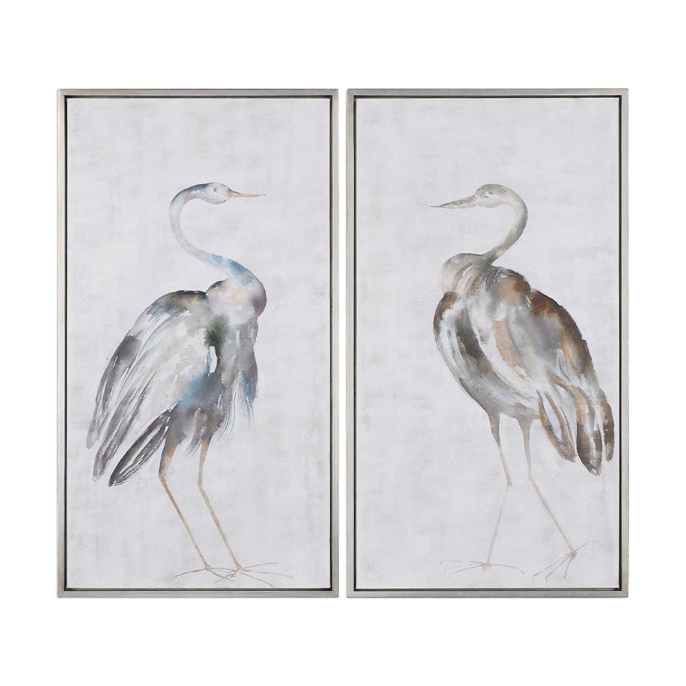 Summer Birds Handpainted Canvases, Set of 2 Accessories Uttermost   
