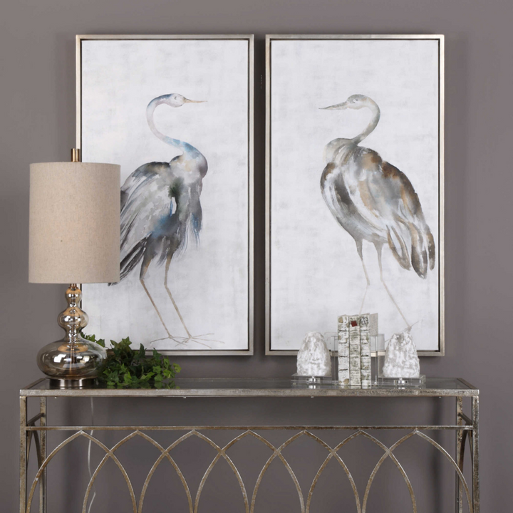Summer Birds Handpainted Canvases, Set of 2 Accessories Uttermost   