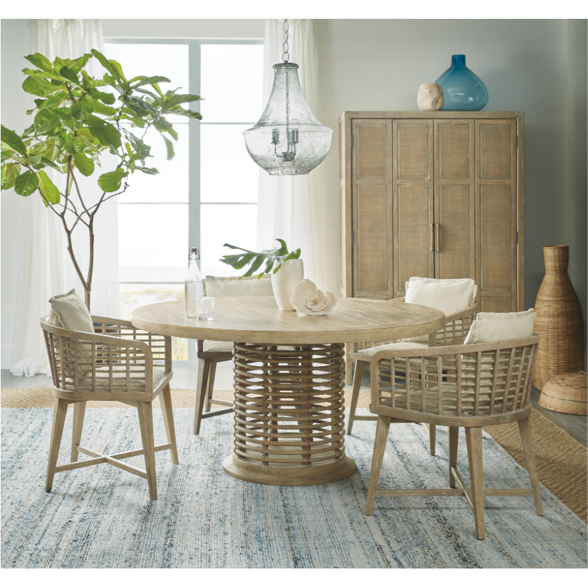 Surfrider 60in Rattan Round Dining Table Dining Room Hooker Furniture   