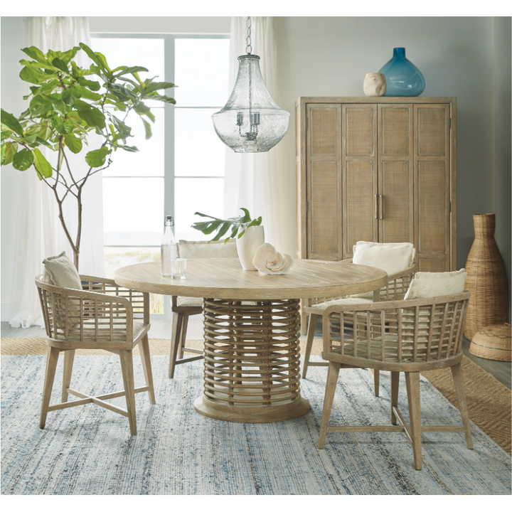 Surfrider 60in Rattan Round Dining Table Dining Room Hooker Furniture   