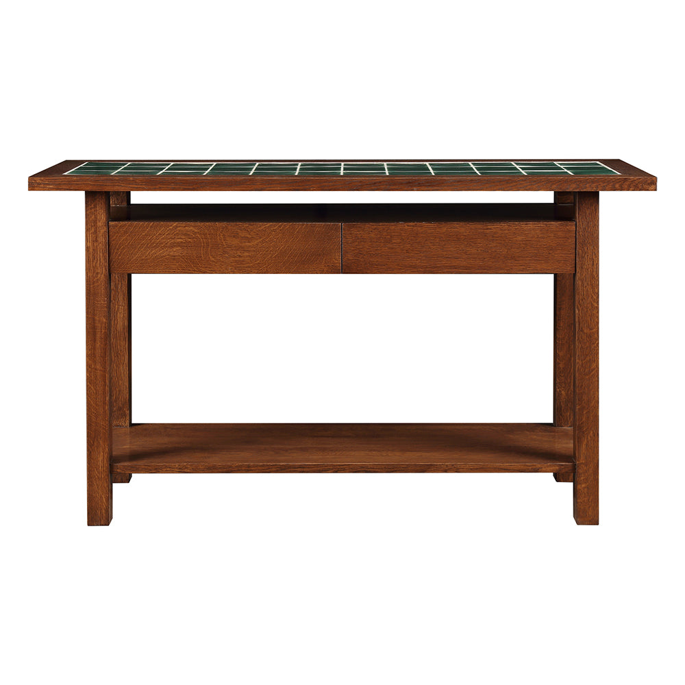 Mission Tile Top Console Table Living Room Stickley   
