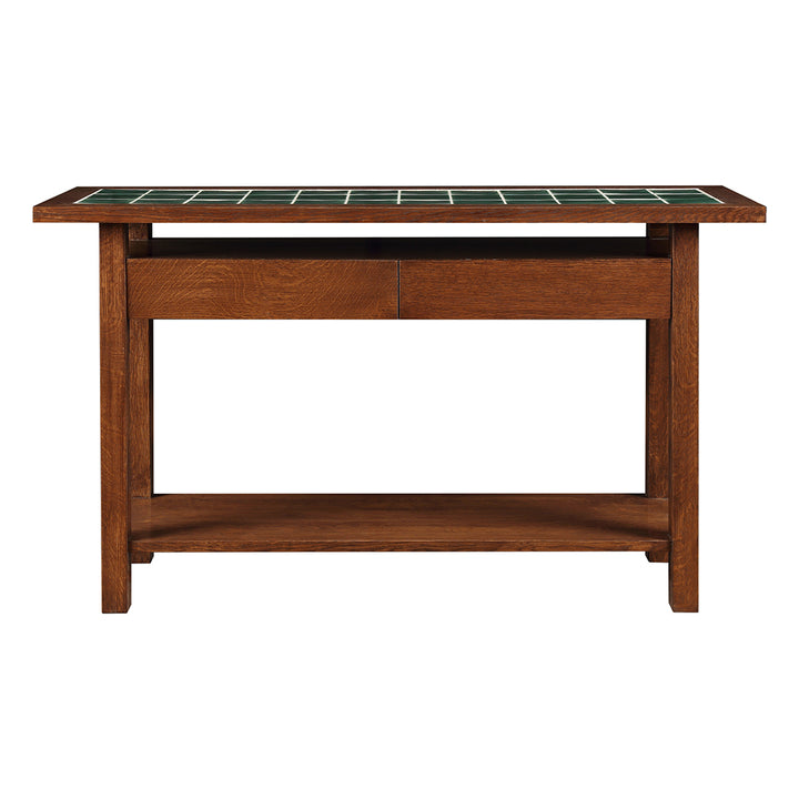 Mission Tile Top Console Table Living Room Stickley   