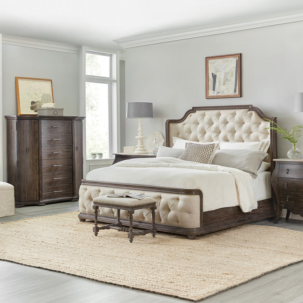 Traditions Upholstered Panel King Bed Bedroom Hooker Furniture   