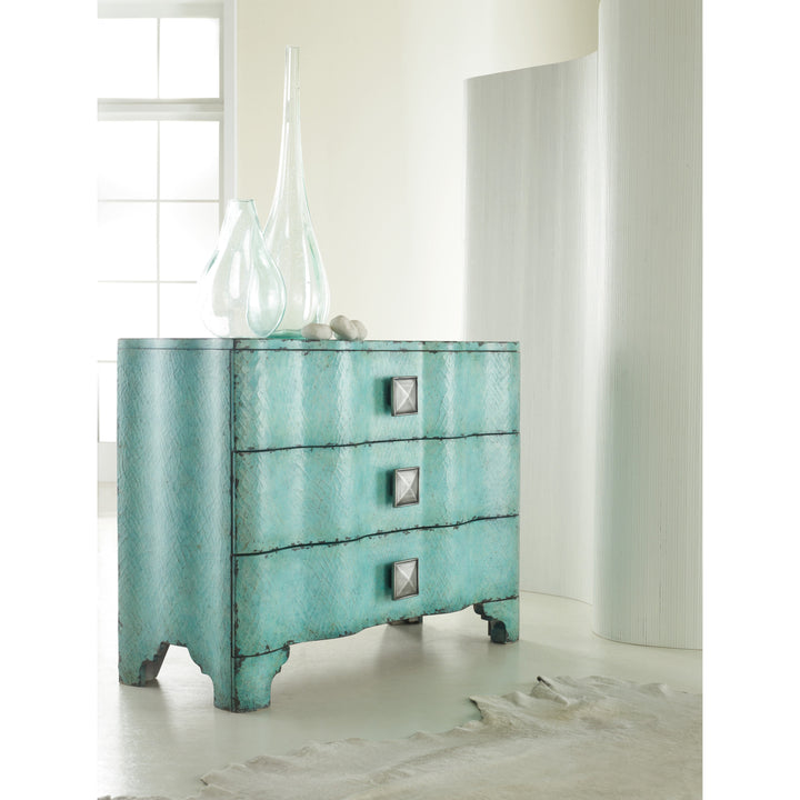 Melange Turquoise Crackle Chest Living Room Hooker Furniture   