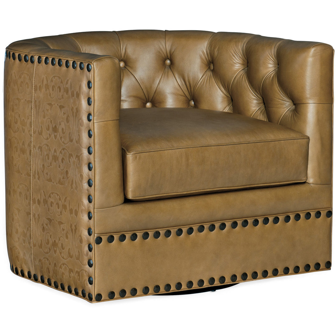 Lennox Tufted Swivel Chair Living Room Hooker Furniture   