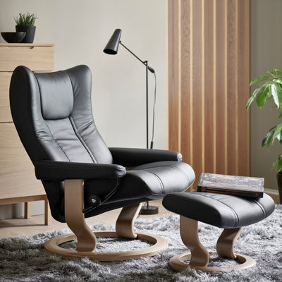 Stressless Wing Classic Chair & Ottoman 