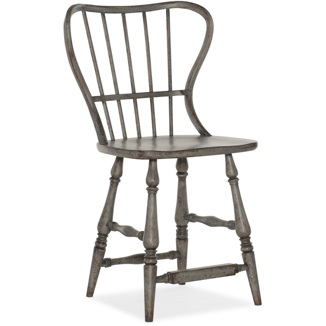 Ciao Bella Spindle Back Counter Stool-Speckled Gray Dining Room Hooker Furniture   